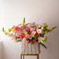 Canasta floral estilo coreana en tonos pastel