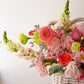 Canasta floral estilo coreana en tonos pastel