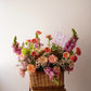 Canasta beige estilo coreana con flores