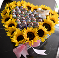 Corazón de girasoles y kinder