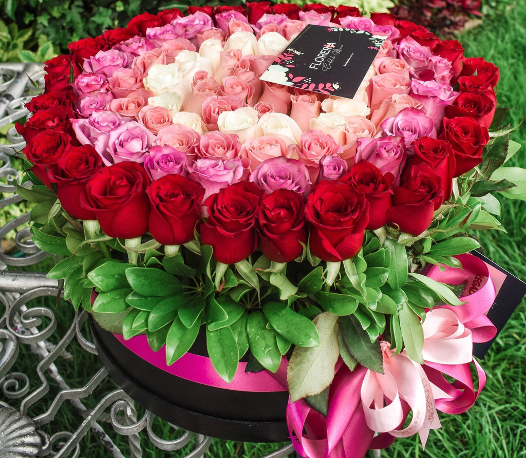 CAJA DE 150 ROSAS - Florería Ciudad de México